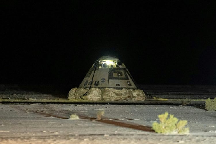 Boeing's beleaguered Starliner made its long-awaited return to Earth on Saturday without the astronauts who rode it up to the ISS, after NASA ruled the trip back too risky. ©AFP