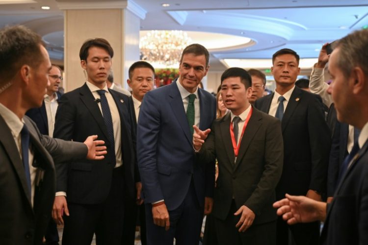 Spanish Prime Minister Pedro Sanchez called for 'a negotiated solution' at the World Trade Organisation (WTO) to end a trade stand-off between Beijing and the European Union. ©AFP