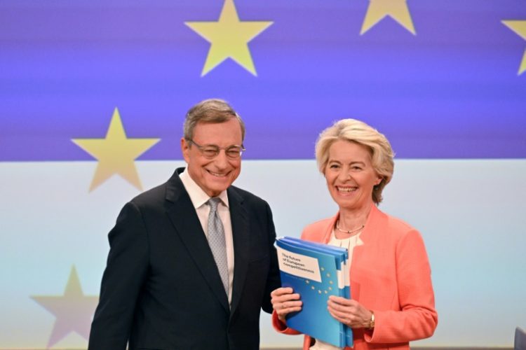 EU chief Ursula von der Leyen asked Mario Draghi, a former head of the European Central Bank, to report on how the bloc could increase competitivity. ©AFP