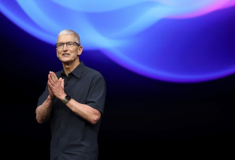 Apple chief executive Tim Cook said 'breakthrough' technology is driving breakthrough innovations like a new iPhone built for generative artificial intelligence. ©AFP