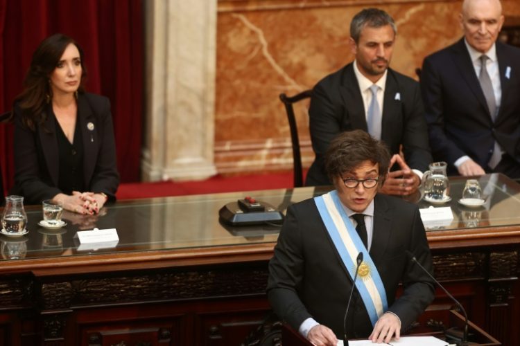 Argentine President Javier Milei presented his budget to Congress . ©AFP