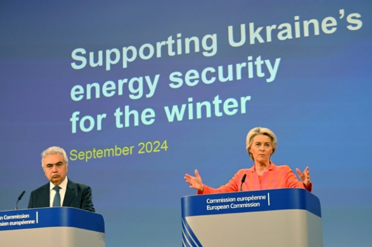 European Commission chief Ursula von der Leyen and International Energy Agency head Fatih Birol issued a stark warning over Ukraine's winter energy needs. ©AFP