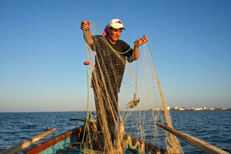 Tunisian fisherwoman Sara Souissi, 43, defied men who believed she had no place at sea. ©AFP