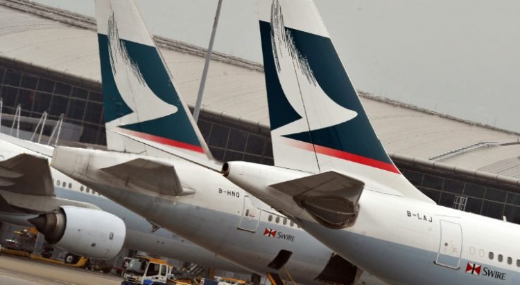 Cathay Pacific said it had temporarily grounded its A350 fleet for inspections after discovering an engine component failure. ©AFP