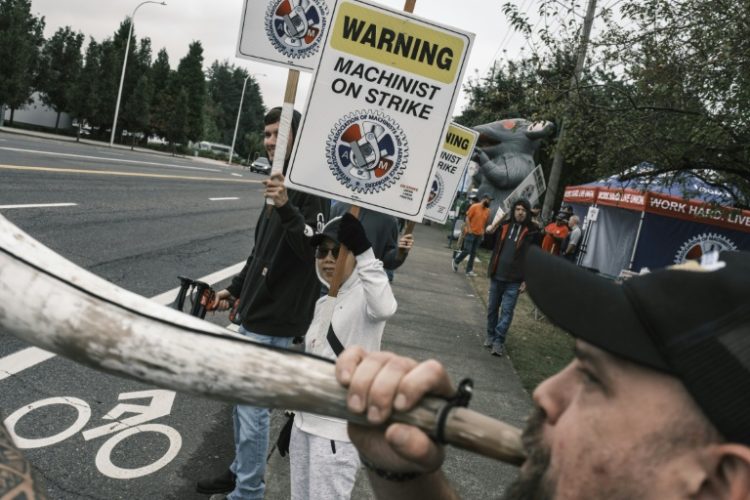 Boeing workers in the Seattle-area walked off the job on September 13 after overwhelmingly voting down a contract offer. ©AFP