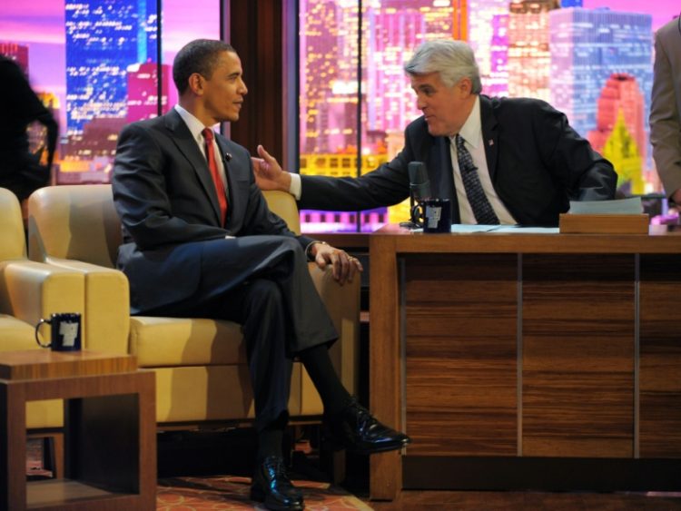 Barack Obama appeared 'The Tonight Show" with then host Jay Leno in 2009. ©AFP