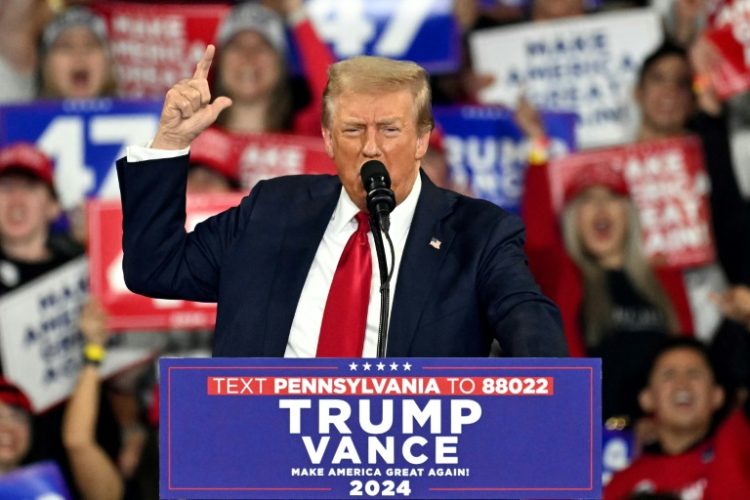 Republican presidential candidate Donald Trump's economic plan relies on tariffs to raise revenue and target countries which he says have been 'ripping us off'. ©AFP