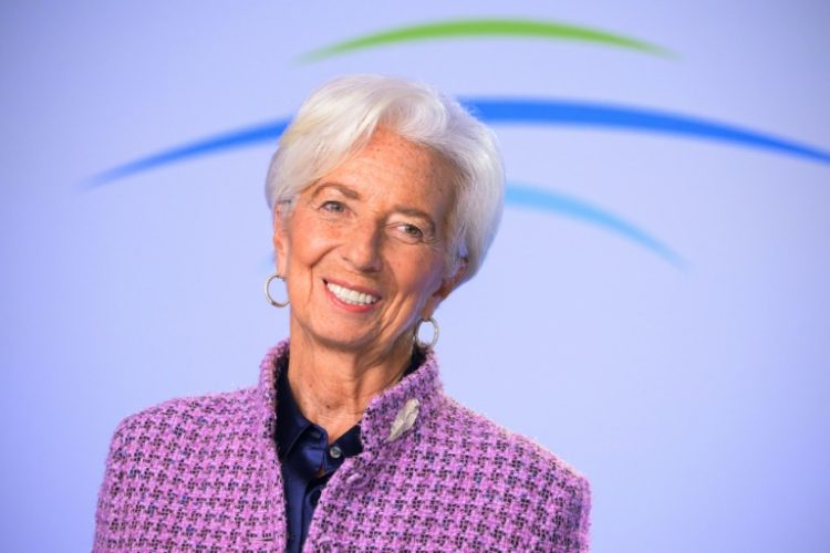 European Central Bank (ECB) President Christine Lagarde said the ECB was focused on supporting the euro. ©AFP