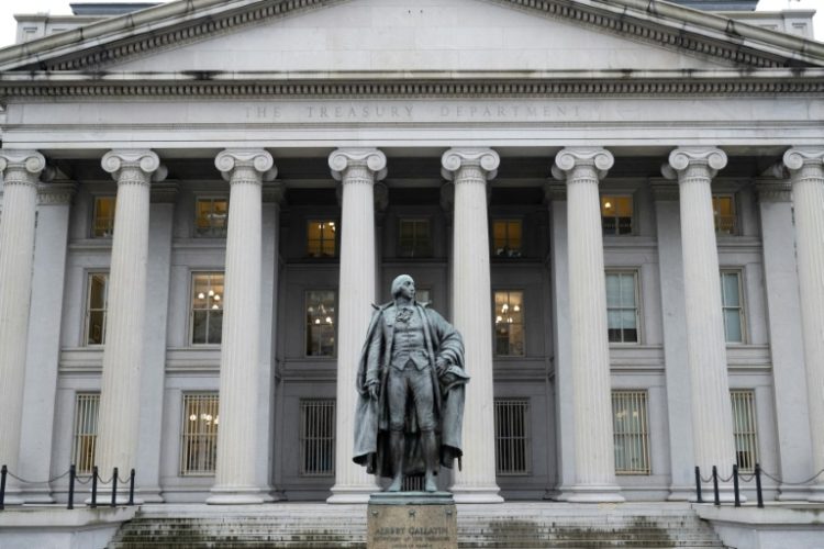 The US Treasury Department said the budget deficit rose in fiscal year 2024, hitting the third-largest on record.. ©AFP