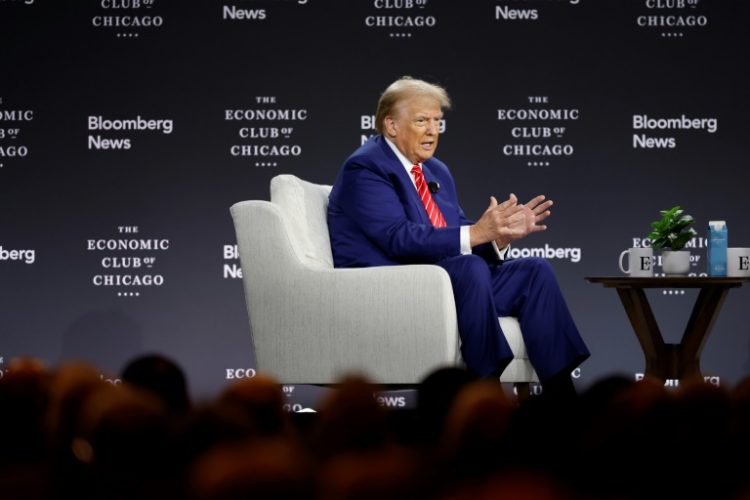 Republican presidential candidate Donald Trump pushed back at arguments that tariffs would hike costs for consumers. ©AFP