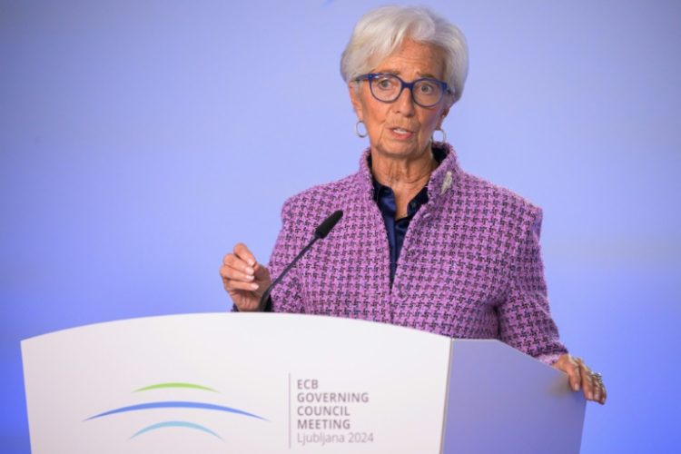 European Central Bank President Christine Lagarde, seen in Slovenia on October 17, 2024, warned the bank to be 'careful' about emerging currencies. ©AFP