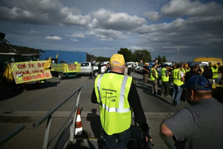 Farmers blockade the A9 motorway, a crucial trade route between Spain and the rest of Europe, at Le Boulou. ©AFP