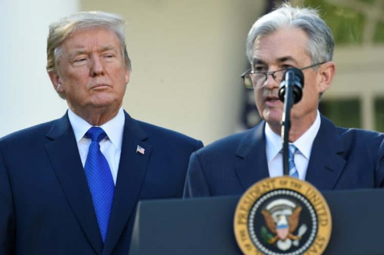 Donald Trump first nominated Jerome Powell to run the Fed. ©AFP