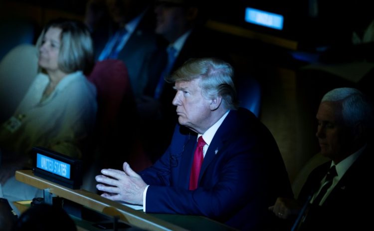 Then-president Donald Trump attends the 2019 UN Climate Action Summit in New York. ©AFP