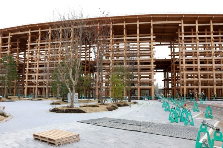 The vast "Grand Ring" built for Expo 2025 in Osaka pays homage to Japan's architectural history but faces criticism over ballooning costs. ©AFP