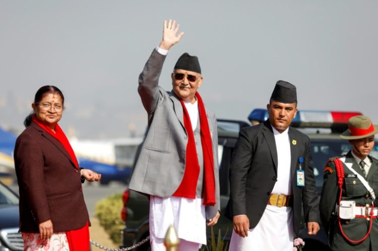 Nepal's Khadga Prasad Sharma Oli, who returned to power in July after two previous terms in the top job, is visiting Beijing. ©AFP