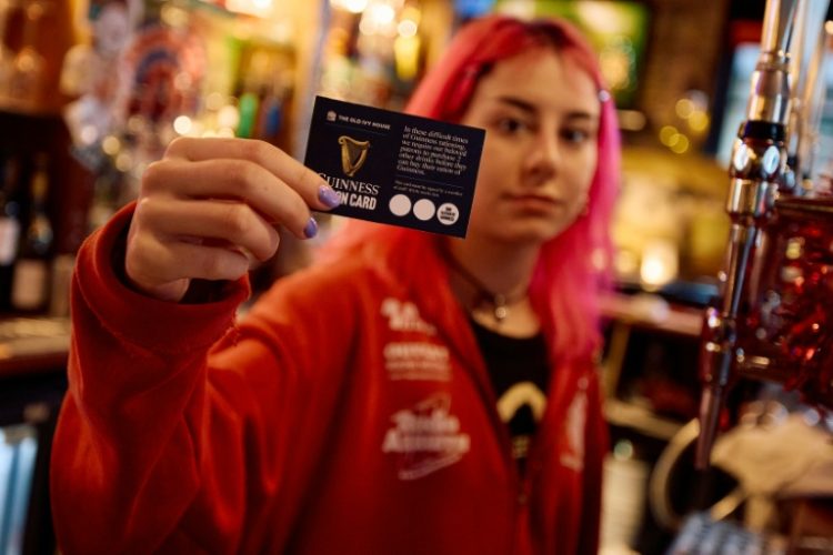 The Old Ivy House pub in London has introduced Guinness ration cards amid a UK shortage of the beer. ©AFP