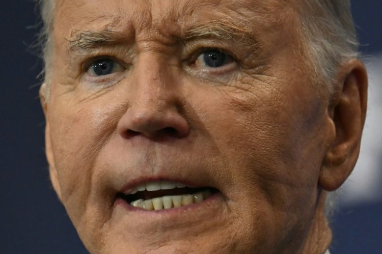 President Joe Biden said US consumers would pay the price for the tariffs that Donald Trump has vowed to slap on US neighbors Mexico and Canada and on Asia-Pacific rival China. ©AFP