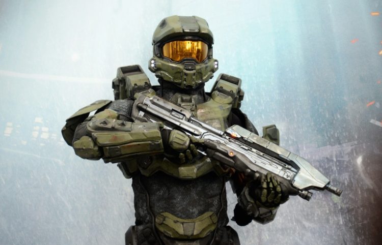 Only the toughest will survive: A character from the video game 'HALO 4' at a Los Angeles gaming conference . ©AFP