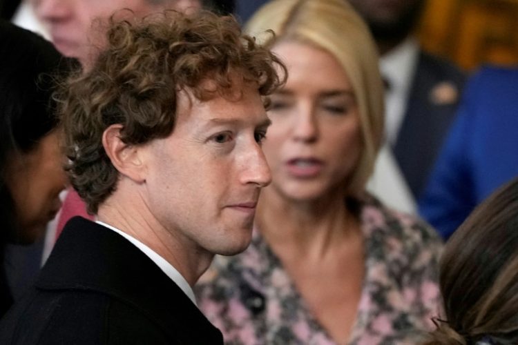 Meta CEO Mark Zuckerberg, pictured here at US President Donald Trump's inauguration on January 20, 2025, says the giant tech company is building a new datacenter so big it would cover much of Manhattan. ©AFP