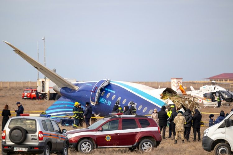 The December 25 crash of the Azerbaijani Airlines jet in Kazakhstan killed 38 of 67 people aboard. ©AFP