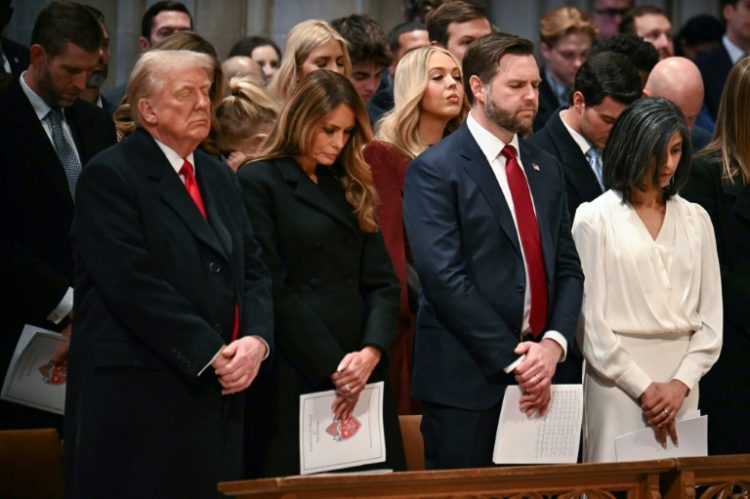 President Donald Trump attends the National Prayer Service at the Washington National Cathedral. ©AFP