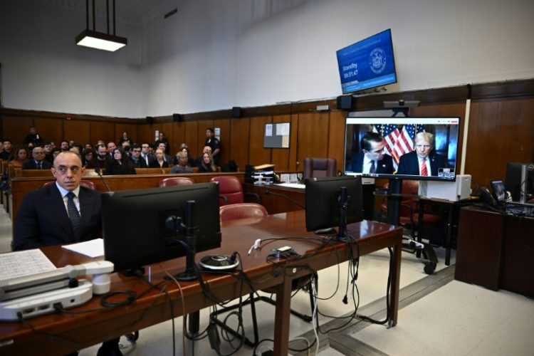 What once had the potential to be one of the more dramatic sentencings in modern United States history ended in the most banal of ways...via video chat, Donald Trump calling in from Florida. ©AFP