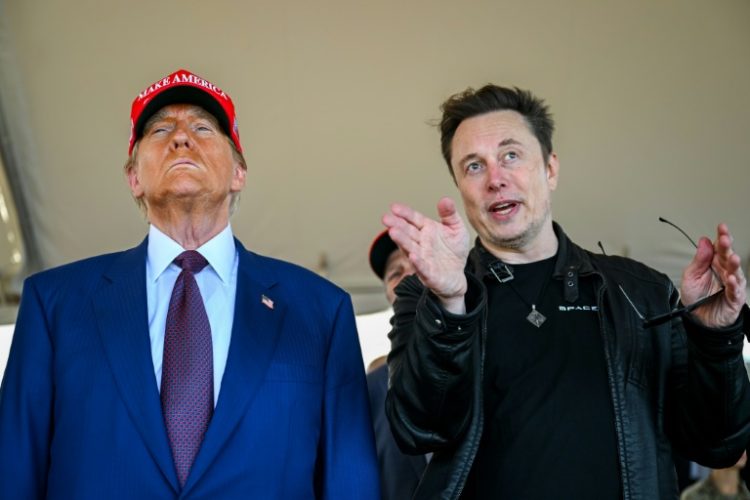 Twitter's market value has tanked since it was bought by billionaire Elon Musk, but the market has rewarded the tycoon's other company's thanks to his close relationship with US President Donald Trump. ©AFP