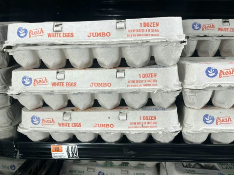 In Washington and its suburbs, supermarkets' egg shelves are now often empty, or sparsely stocked, with most of the eggs on offer marked up from their usual prices. ©AFP