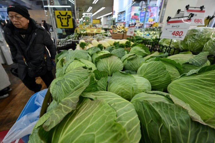 In January, the price of cabbage almost tripled year-on-year after last year's record summer heat . ©AFP