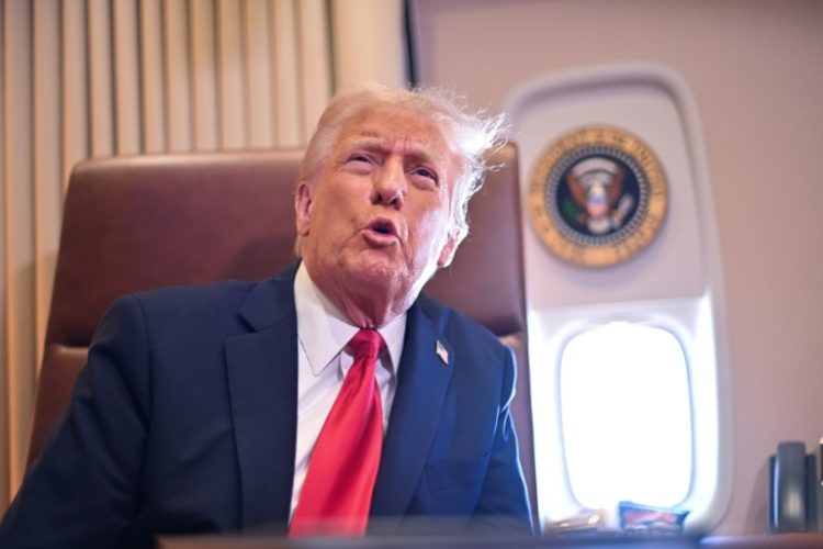 US President Donald Trump announced the tariffs on board Air Force One. ©AFP