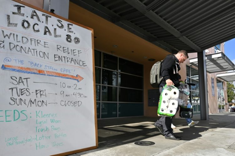 Prop master Dutch Merrick lost his home in the Los Angeles fires and now finds himself relying on a food bank. ©AFP