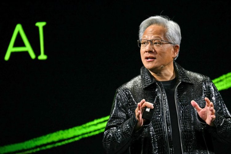 Investors will be listening closely to what Nvidia CEO Jensen Huang has to say about the outlook for AI chips. ©AFP