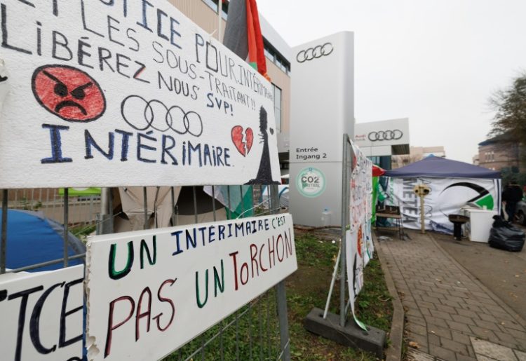 Workers launched a prolonged strike to try to prevent the closure of Audi's plant in Brussels. ©AFP