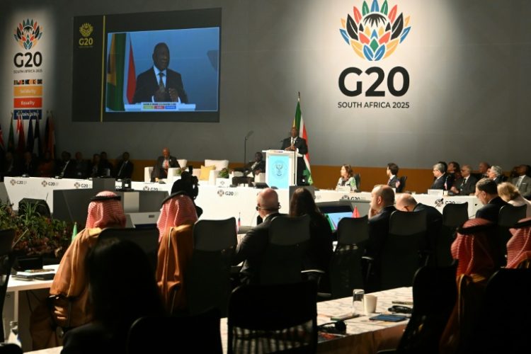 President Cyril Ramaphosa addresses the opening of G20 finance talks. ©AFP