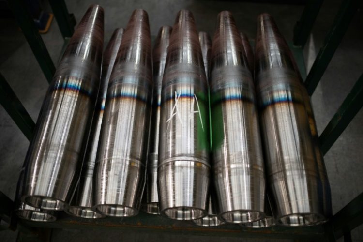 BAE Systems, Europe's largest defence contractor, makes a large range of munitions including NATO-standard 155mm artillery shells. ©AFP