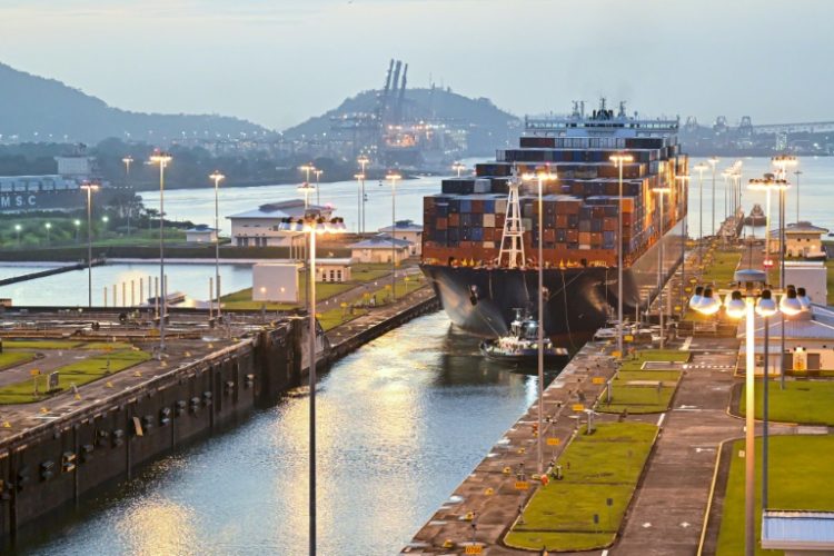 The Panama Canal handles five percent of global maritime trade, and 40 percent of US container traffic. ©AFP