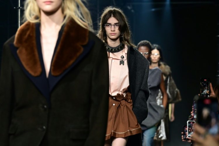 Prada presented its womenswear ready-to-wear fall-Winter collection at Milan Fashion Week in February. ©AFP