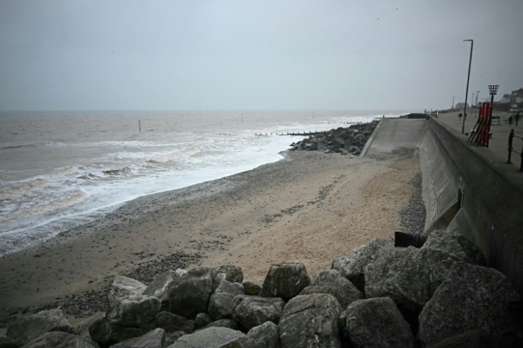 The beach at Withernsea, on the UK's northeast coast, near where a tanker carrying jet fuel was struck by a cargo ship. ©AFP