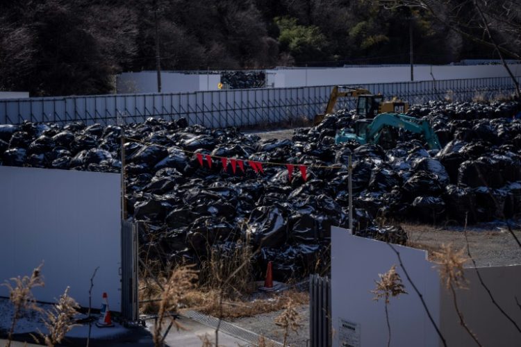 Bags of contaminated soil from the 2011 tsunami-triggered accident Fukushima nuclear plant, seen here in February. ©AFP