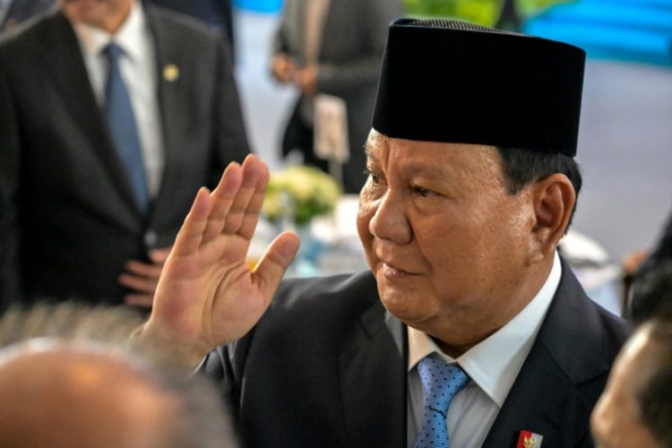 Images of Indonesian President Prabowo Subianto, pictured in February 2025, have been used in a deepfake scam that has swindled Indonesians across 20 provinces. ©AFP